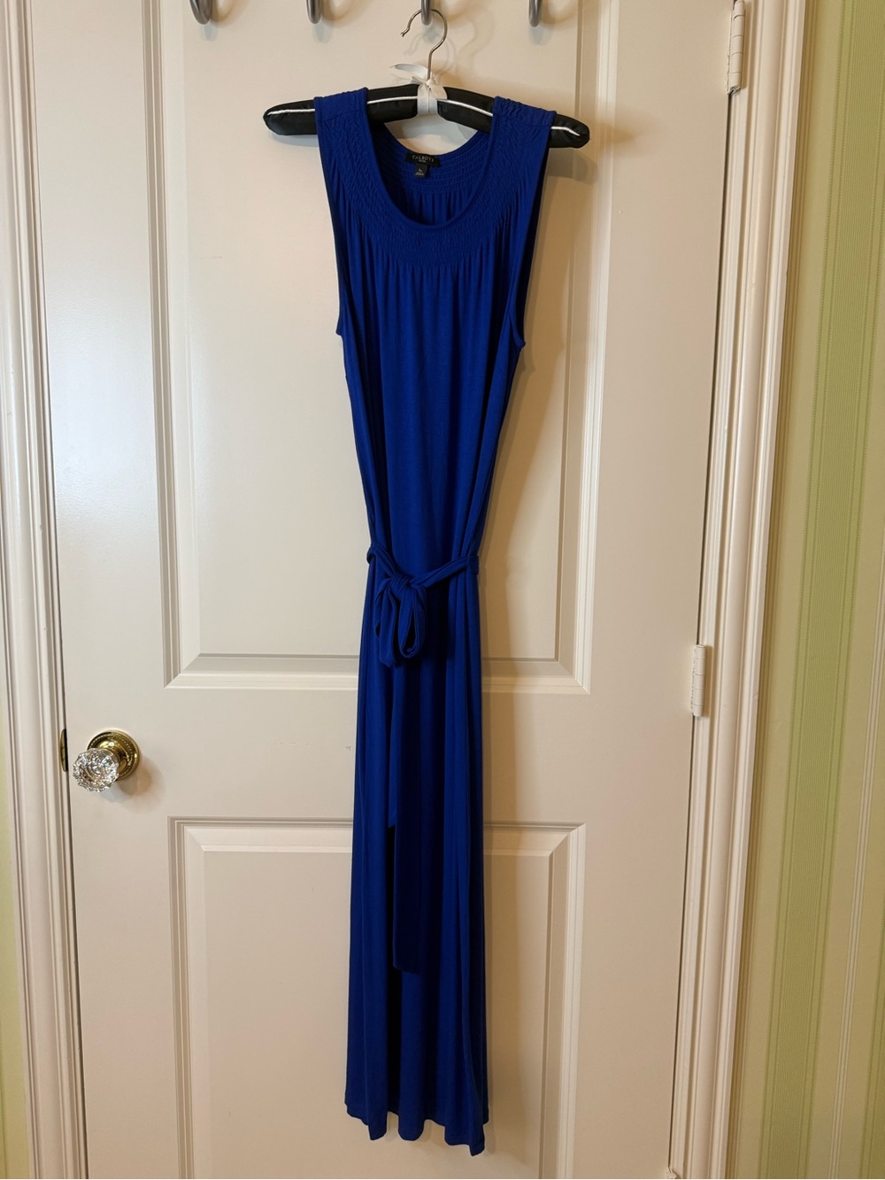 Talbots Cobalt Blue Sleeveless Maxi Dress with Self-Tie Waist